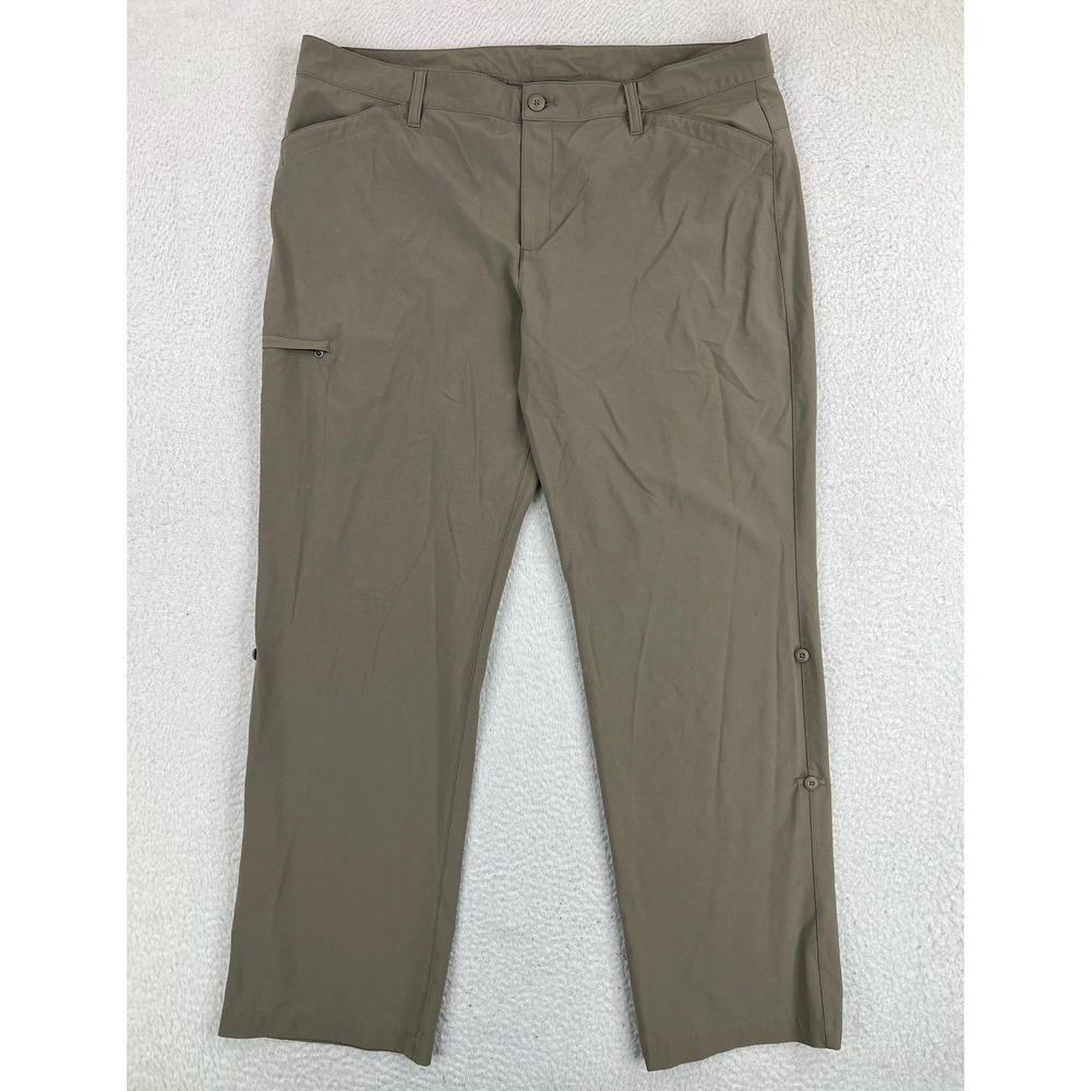 Eddie Bauer Womens 18 Brown Adventure Roll Up Stretch Cargo Pants D3761259